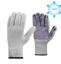 Двойные хлопчатобумажные перчатки (70% ХБ + 30% полиэфир) с ПВХ «Точка», 7.5 класс, по ГОСТу с маркировкой, белые, до -10°С